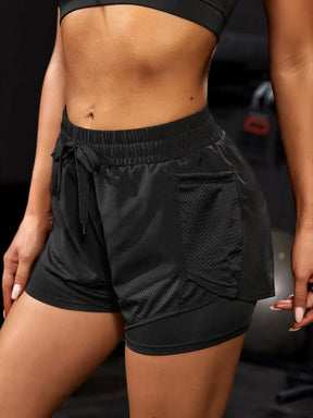 Shorts esportivos com bolsos